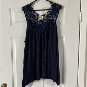 Simply Irresistible Blue Asymmetrical Embellished Blouse